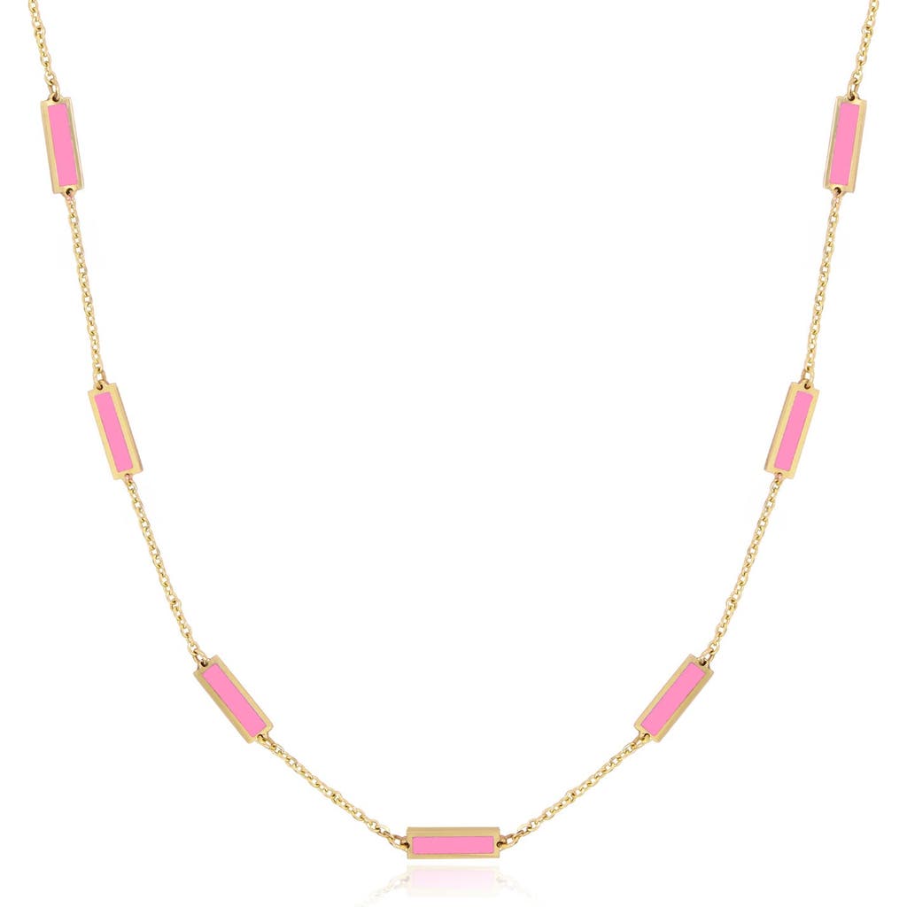 The Lovery Fine Jewelry Bubblegum Pink Bar Chain Necklace In Pink