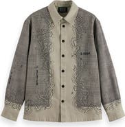 Scotch & Soda Map Graphic Snap-Up Overshirt