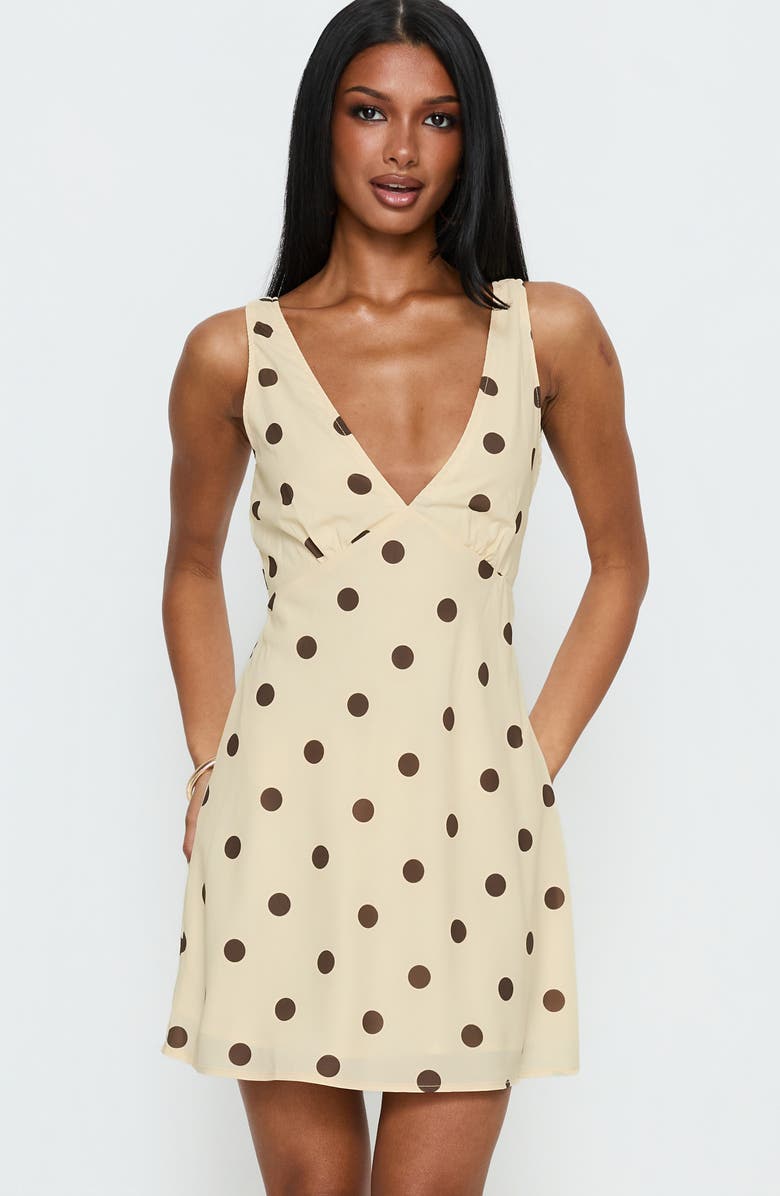 Princess Polly Nellie Polka Dot Sleeveless Minidress, Alternate, color, 