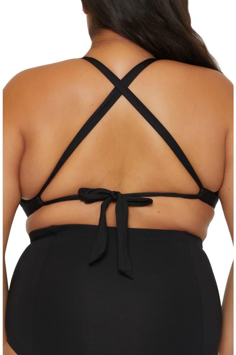 Tab Inset Bikini Top, Alternate, color, BLACK