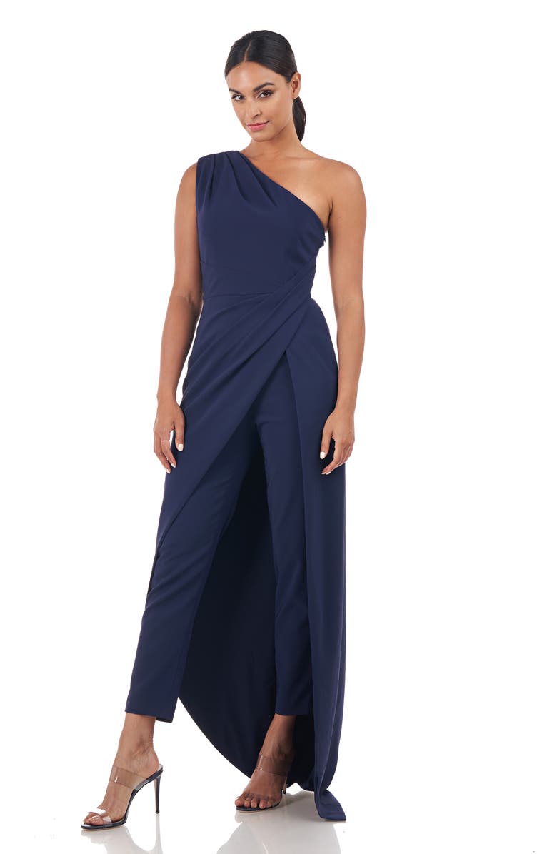 Kay Unger Riley Asymmetric One-Shoulder Jumpsuit, Alternate, color,