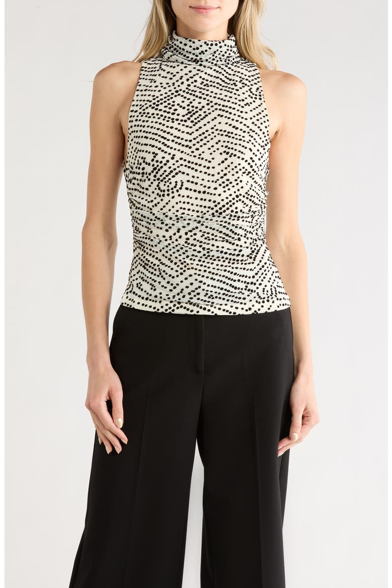 Frances Top, Main, color, BATIK DOT IVORY/ BLACK