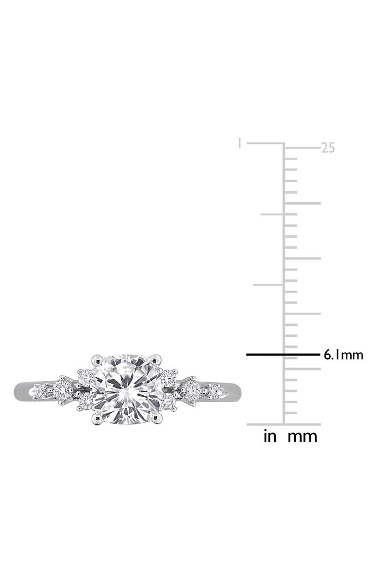 Cushion Cut Moissanite Ring, Alternate, color, WHITE