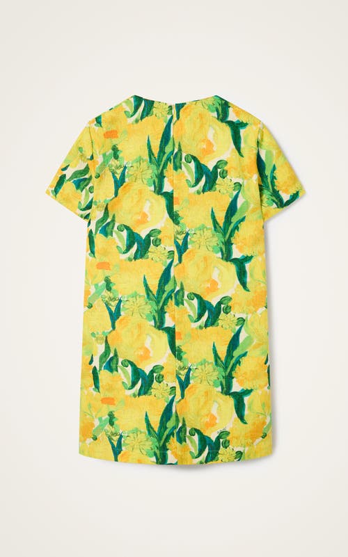 La Doublej Swing Lemon-print Shift Mini Dress