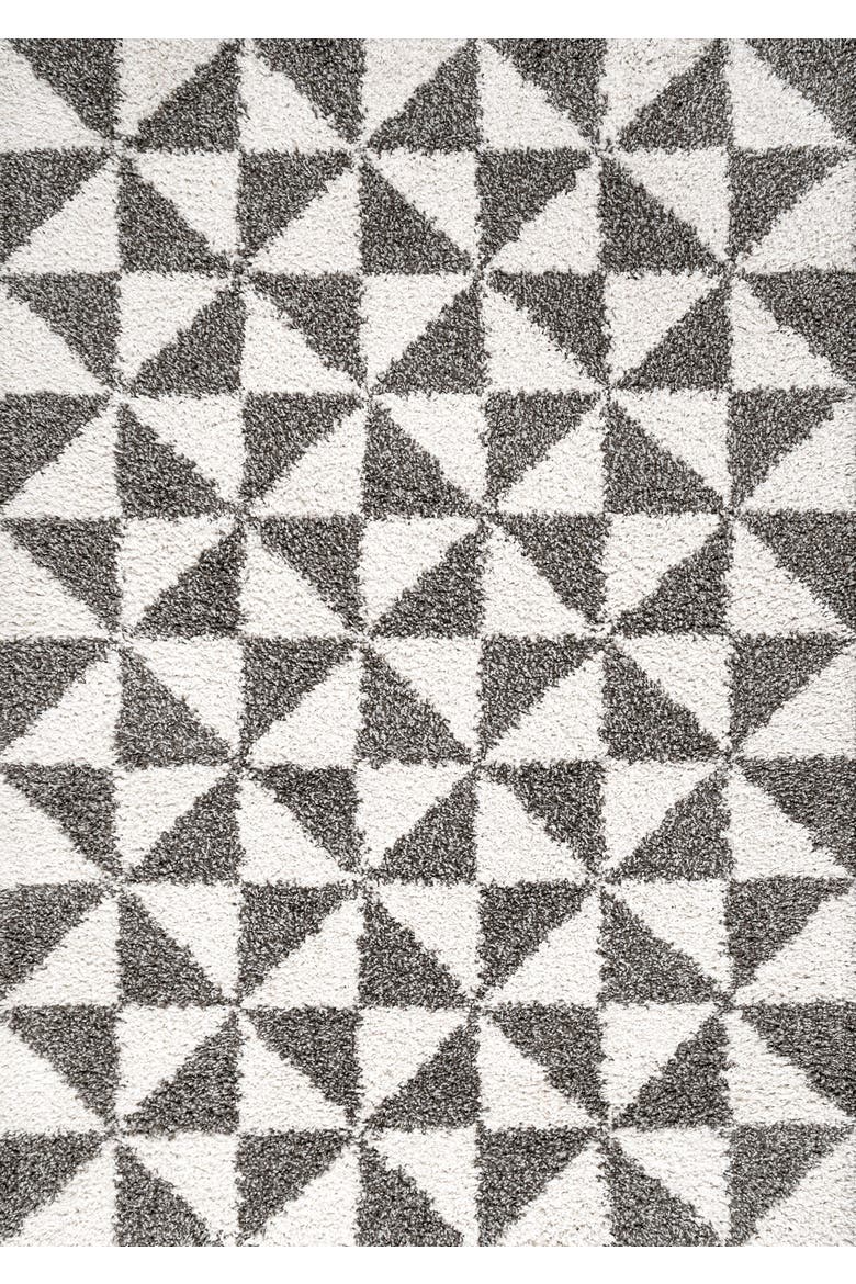 Alcudia Geometric Shag Area Rug, Alternate, color, Beige/Dark Gray