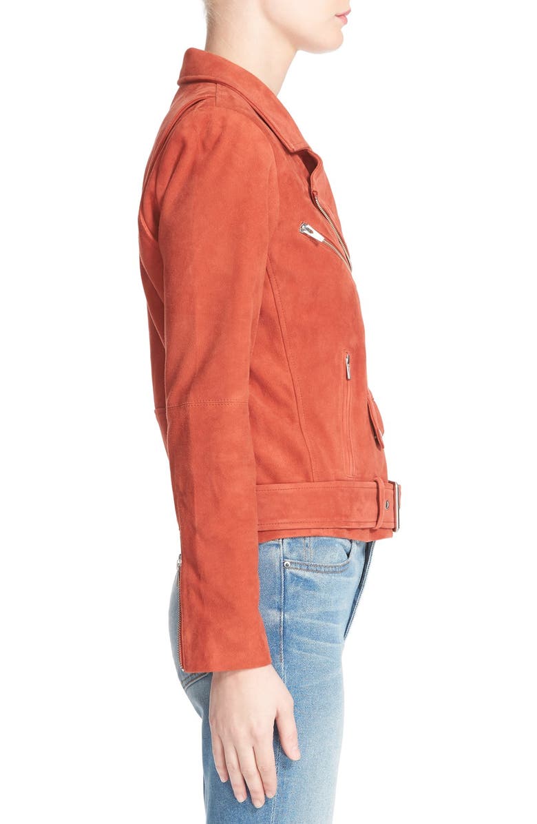 Veda 'Jayne' Suede Moto Jacket, Alternate, color, 