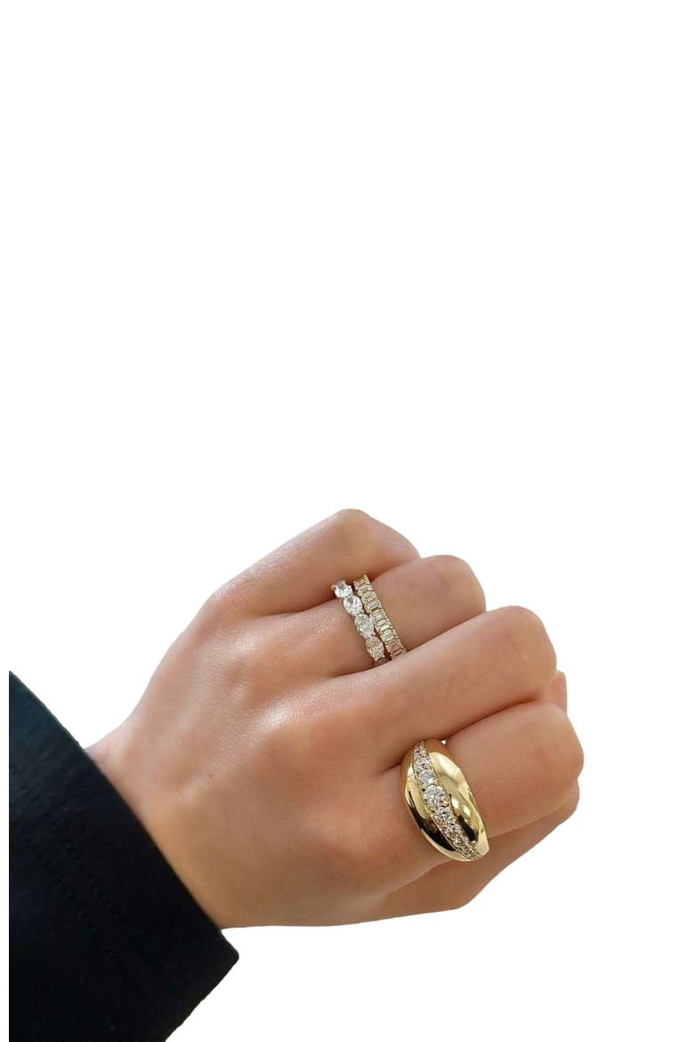 Domed Lab Diamond Cloud Ring in 14K, Alternate, color, Yellow Gold