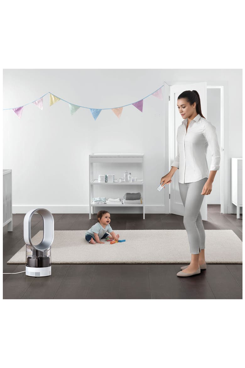 AM10 Hygienic Humidifier & Bladeless Fan, Alternate, color, WHITE/ SILVER