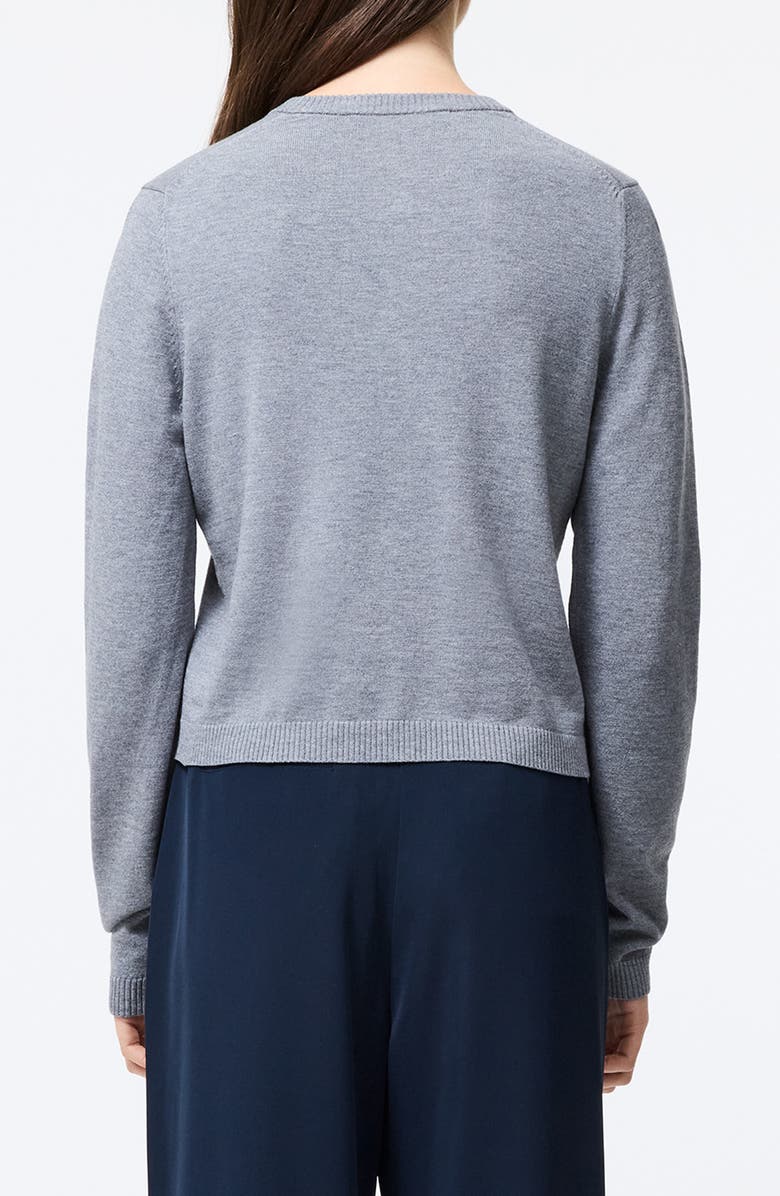 French Connection Crop Cardigan, Alternate, color, Mid Grey Melange