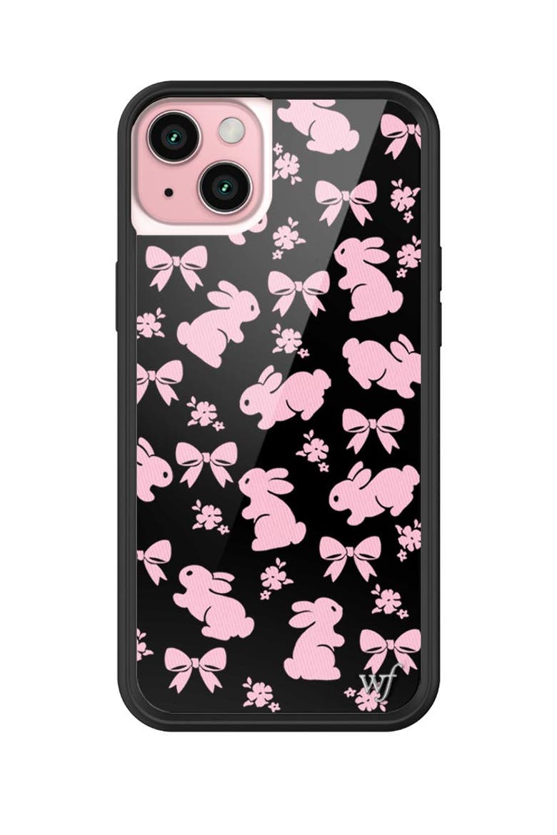 Pink Bunnies iPhone Case, Main, color, Black