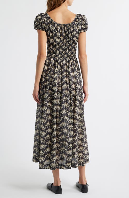 Doen Dôen Quinley Floral Organic Cotton Midi Dress In Multi