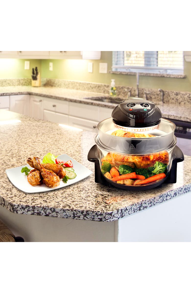 Megachef Multipurpose Countertop Halogen Oven Air Fryer/Rotisserie/Roaster, Alternate, color, Black
