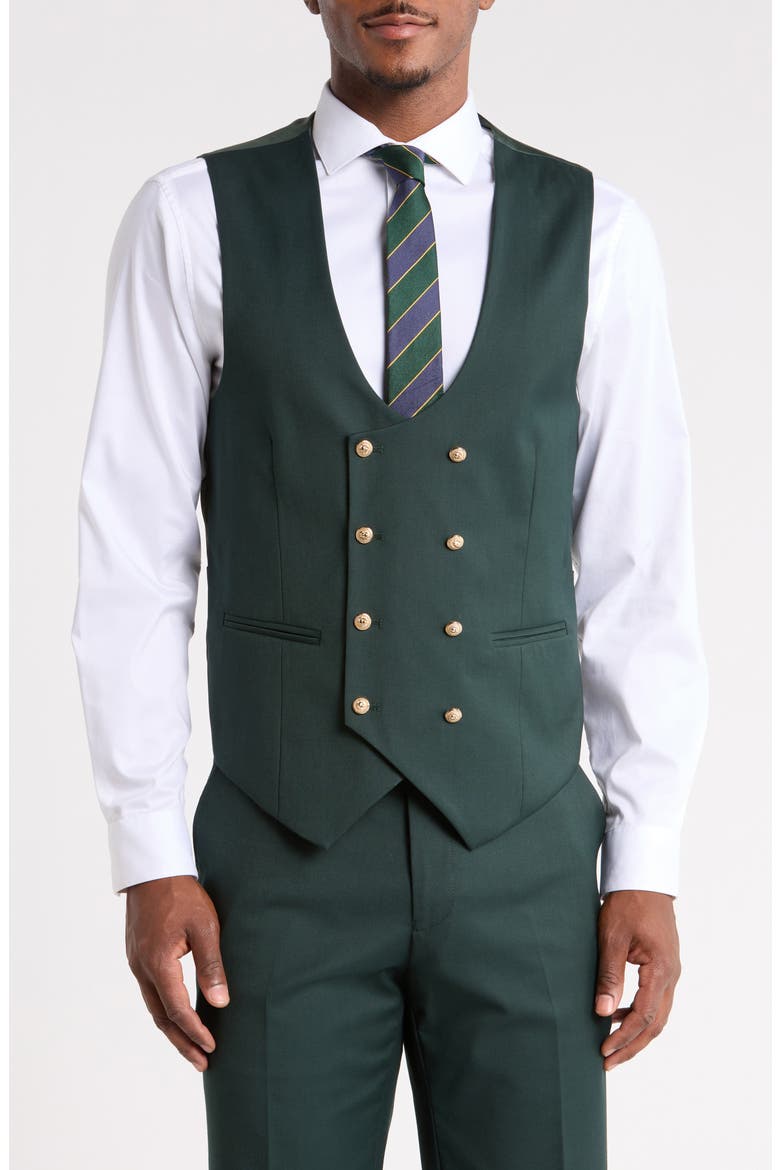 Peak Lapel 3-Piece Suit, Alternate, color, GREEN