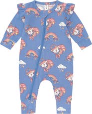 Huxbaby Whimsical Unicorn Zip Romper