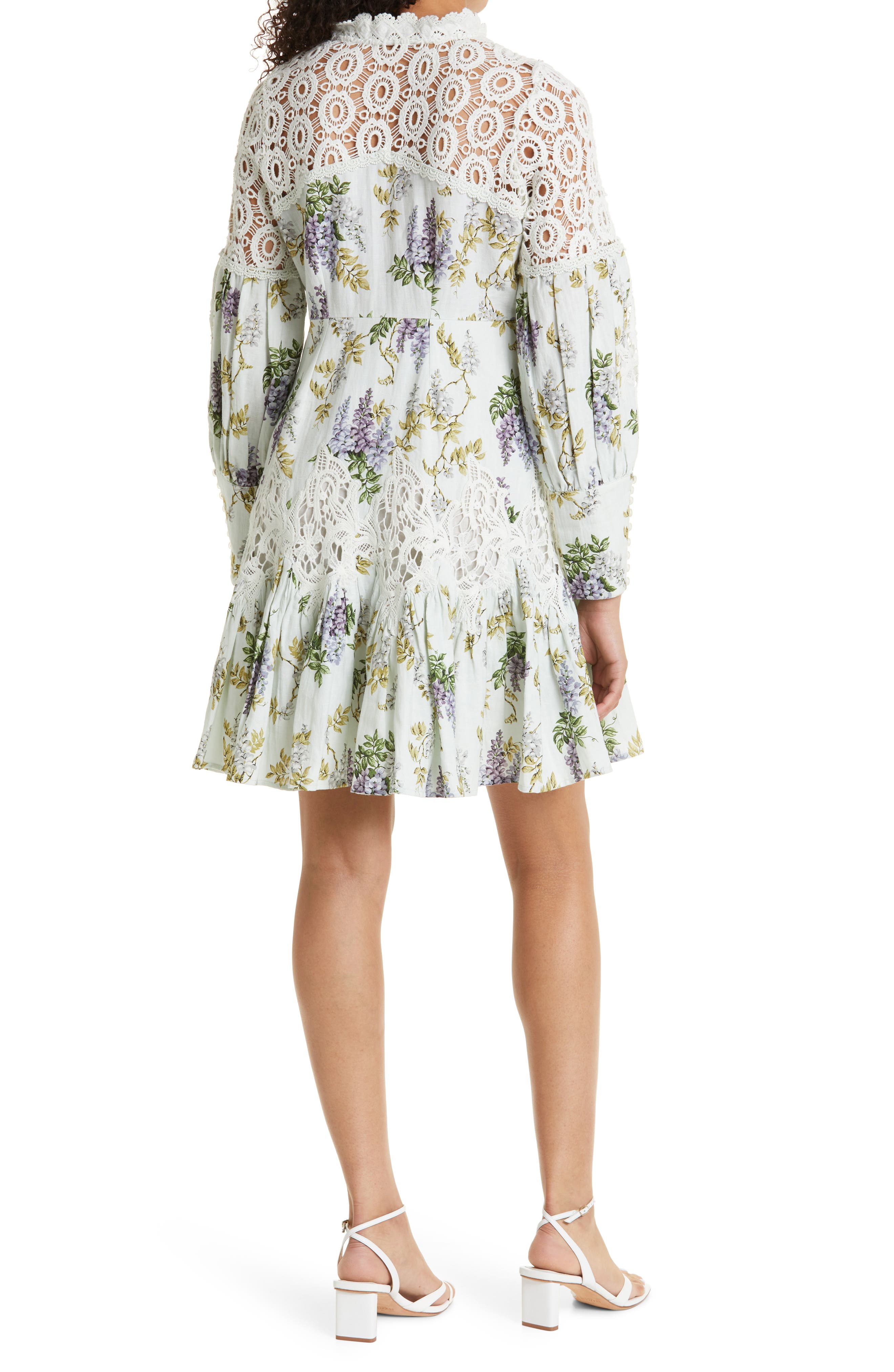 Linen Blend Long Sleeve Minidress - image 2