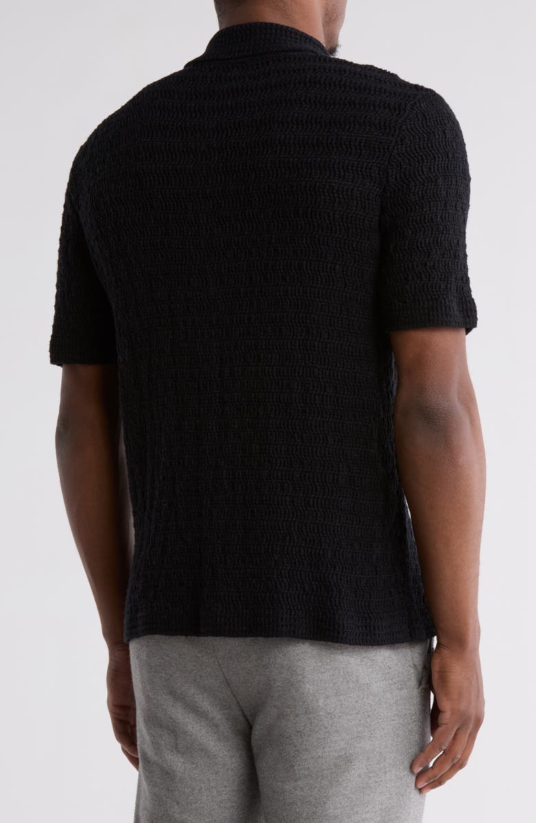 TRUTH Short Sleeve Open Knit Button-Up Shirt, Alternate, color, 