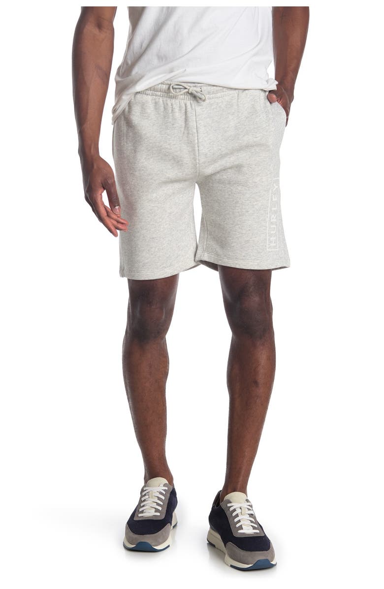 Hurley Boxed Logo Fleece Shorts, Main, color, 