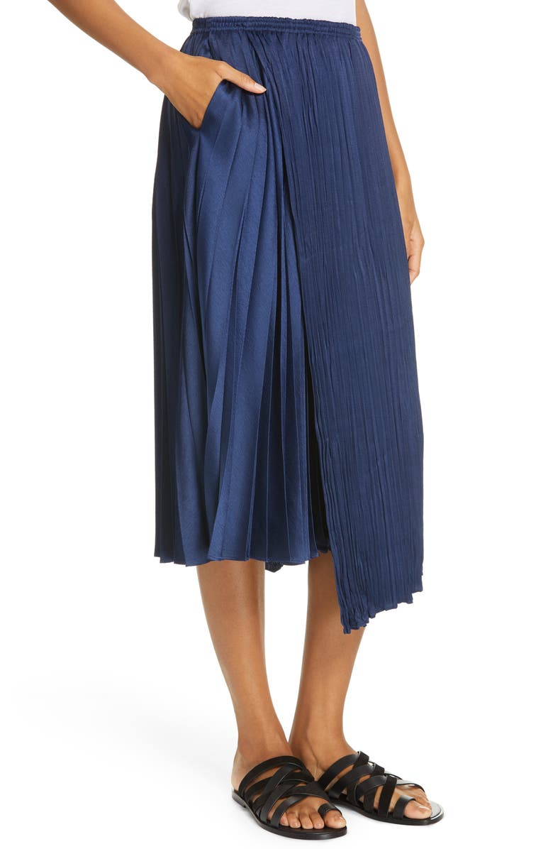 Vince Mixed Pleat Wrap Midi Skirt, Alternate, color, 