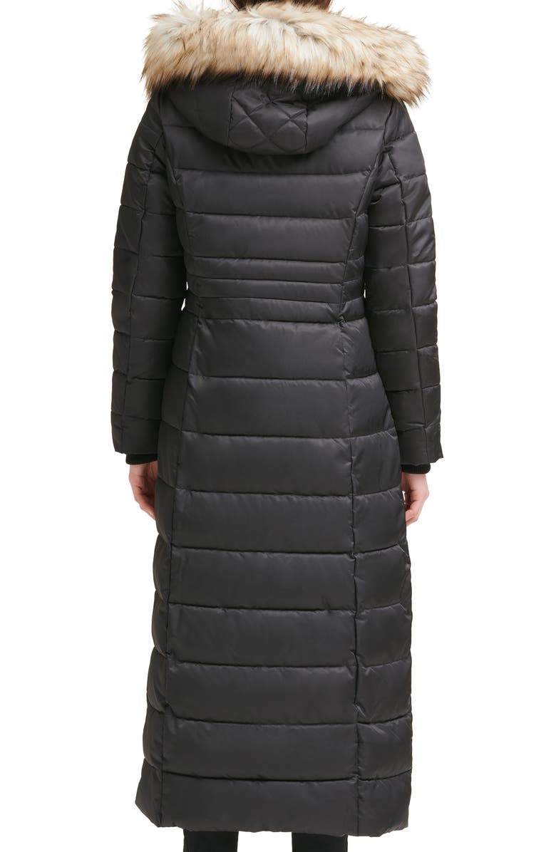 Kenneth Cole Faux Fur Hood Zip Front Puffer Jacket, Alternate, color, Black