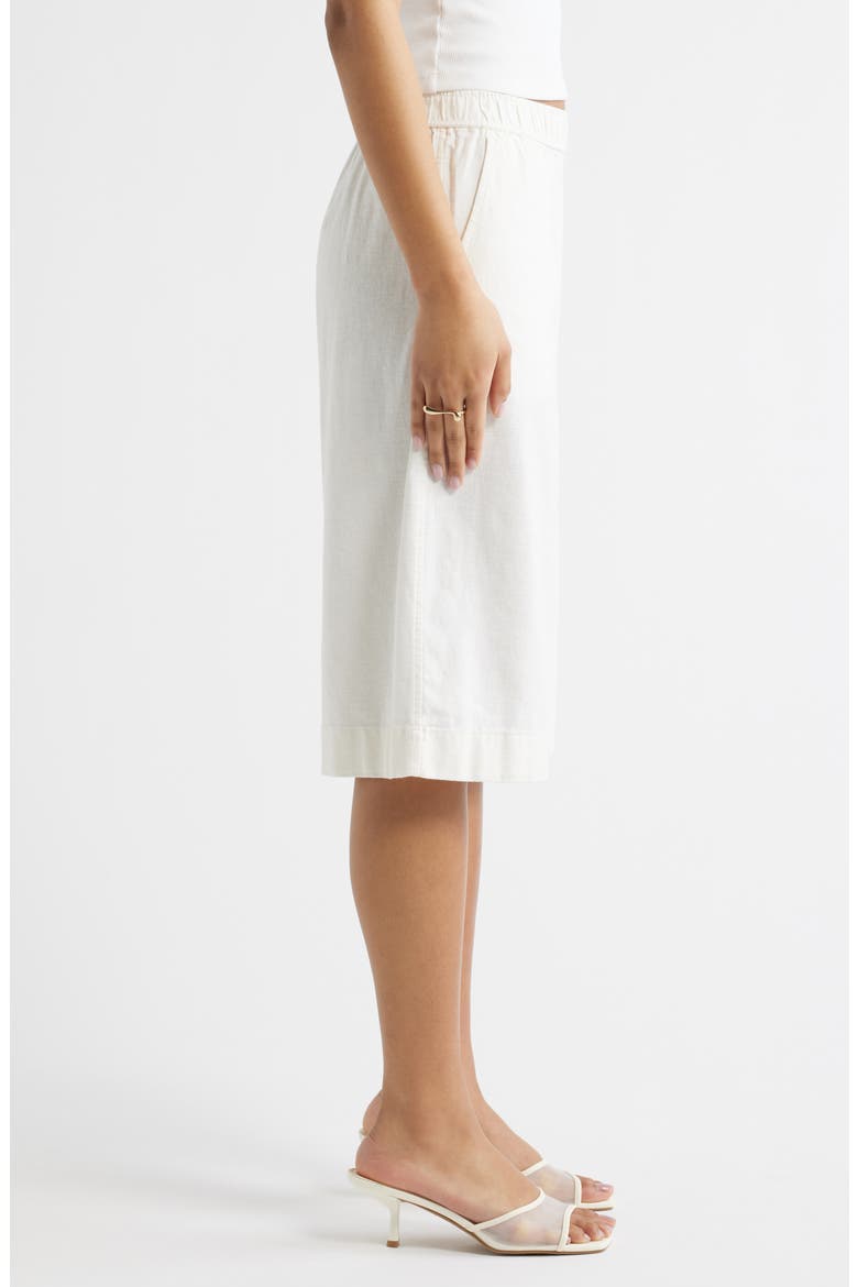 Linen Blend Culottes, Alternate, color, WHITE