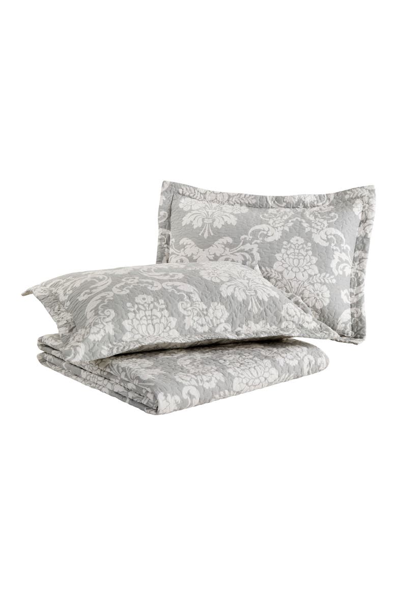 Venetia Twin Quilt & Sham Set, Main, color, GREY
