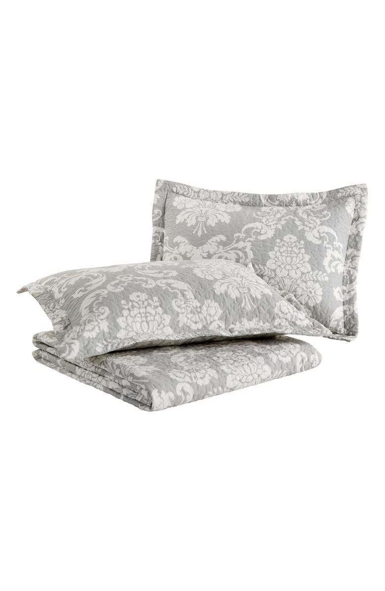 Laura Ashley Venetia Twin Quilt & Sham Set, Main, color, Grey