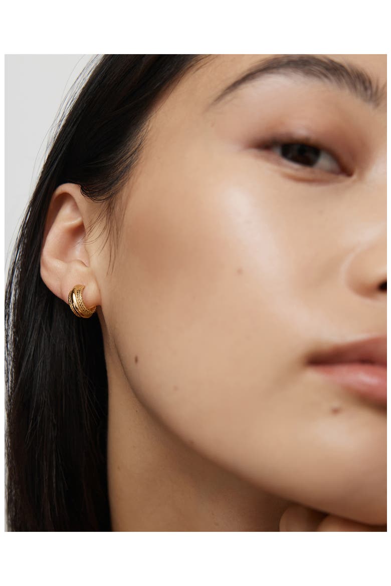 Heirloom Bold Huggie Earrings, Alternate, color, 18K GOLD VERMEIL