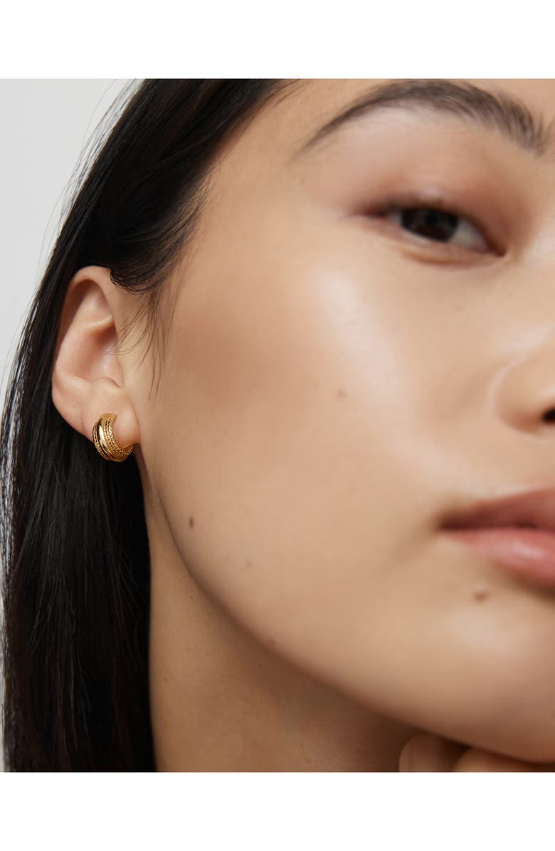 Monica Vinader Heirloom Bold Huggie Earrings, Alternate, color, 18K Gold Vermeil