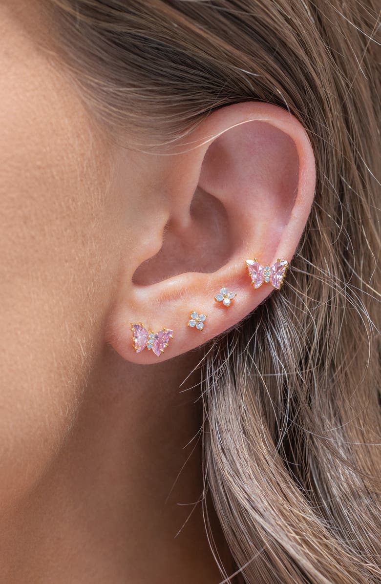 Girls Crew Flutter Love Stud Earrings, Alternate, color, Gold