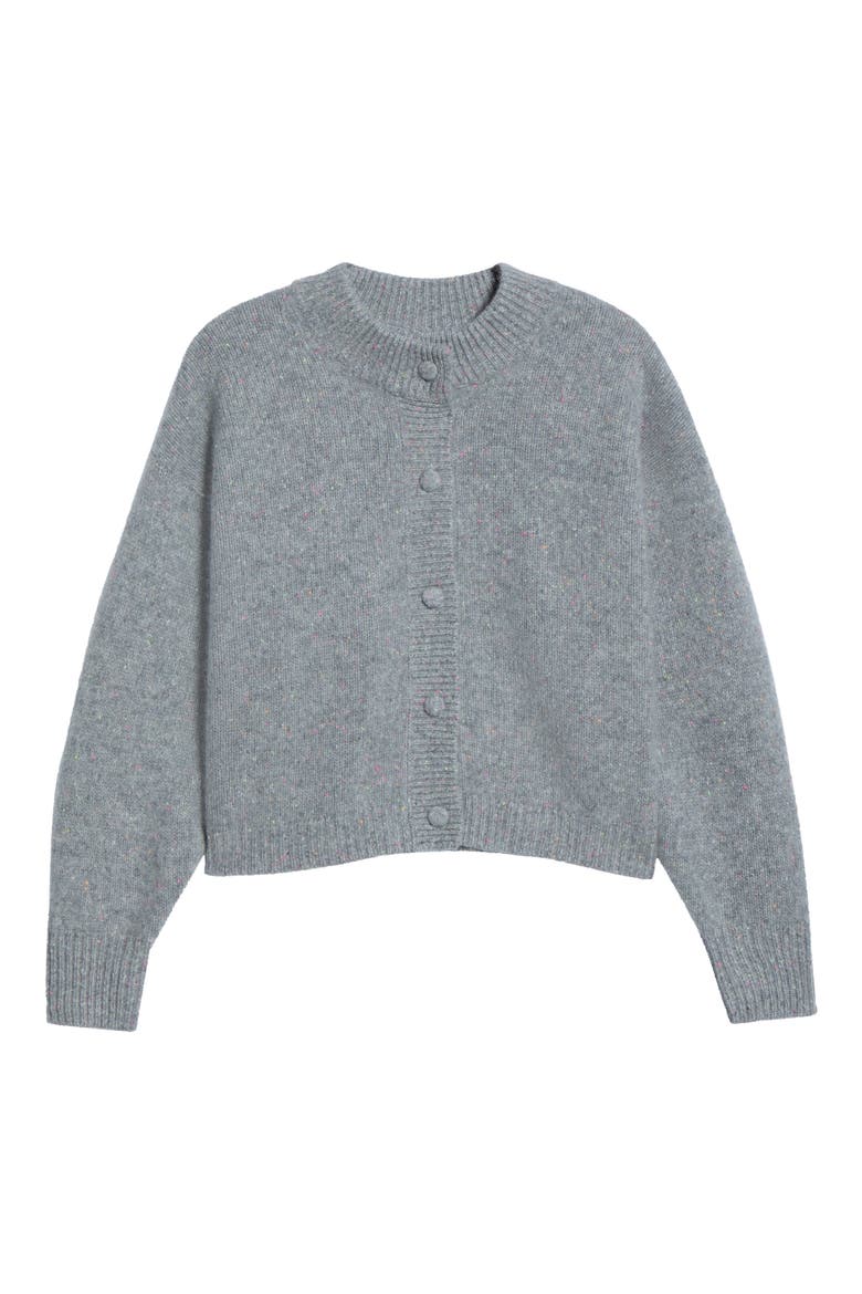 The Flecked Cashmere Cardigan, Alternate, color, SILVER
