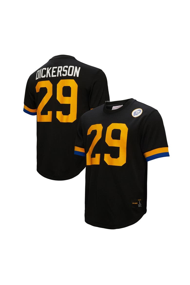 Men's Mitchell & Ness Eric Dickerson Black Los Angeles Rams Retired Player Name & Number Mesh Top, Main, color, Black