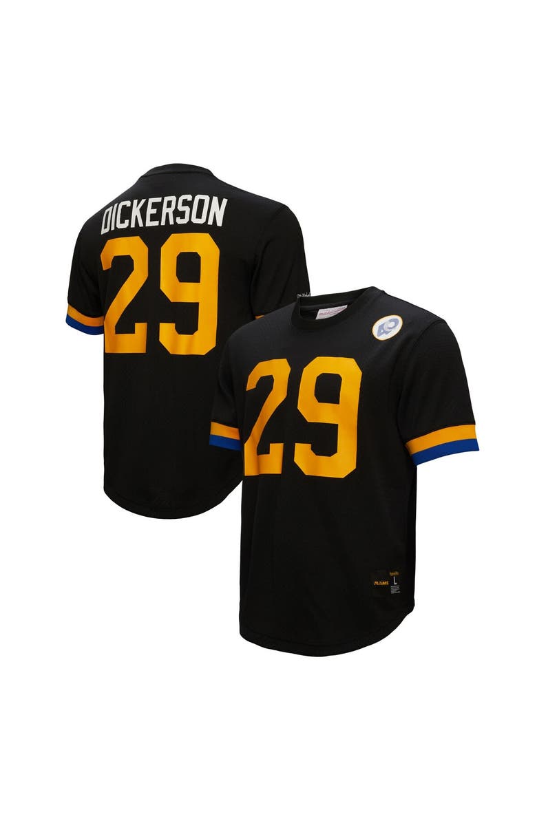 Mitchell & Ness Men's Mitchell & Ness Eric Dickerson Black Los Angeles Rams Retired Player Name & Number Mesh Top, Alternate, color, Black