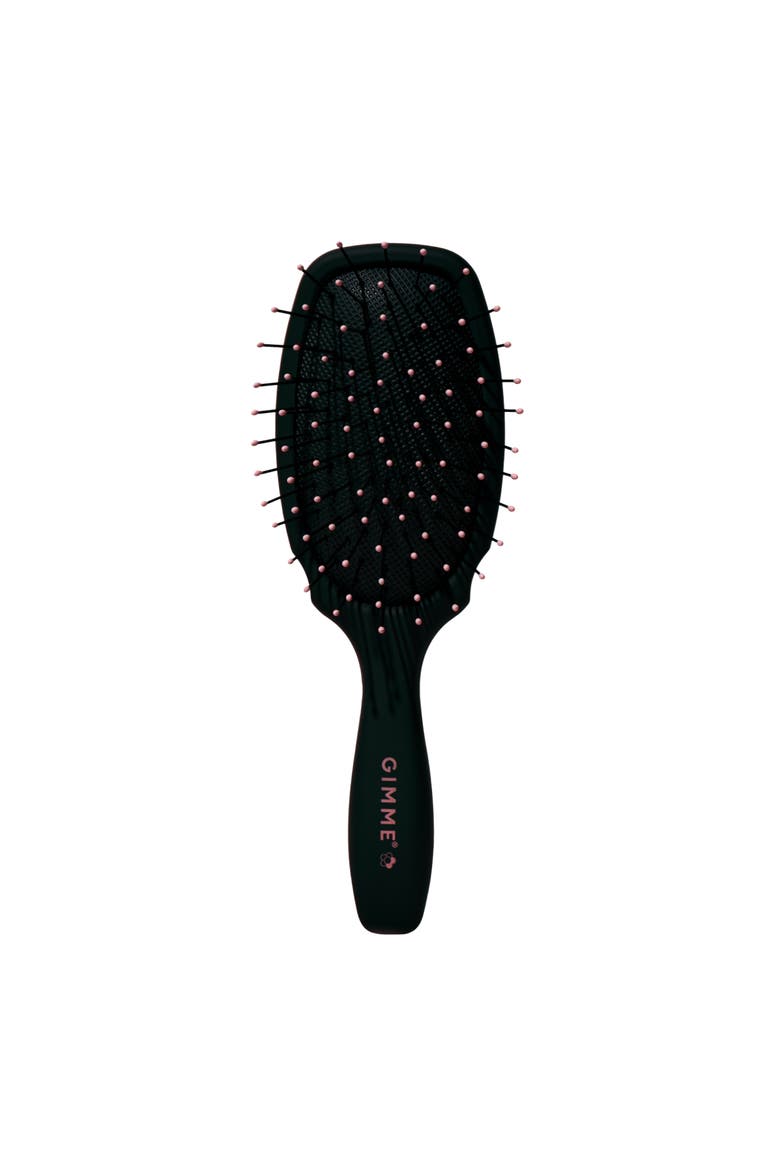 Mini Travel Detangler Brush with Anti-Static, Heat-Resistant & Flexible Nylon Bristle, Main, color, Black