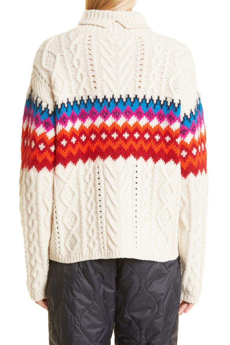 Willow Fair Isle Wool Turtleneck Sweater, Alternate, color, CREAM MULTI