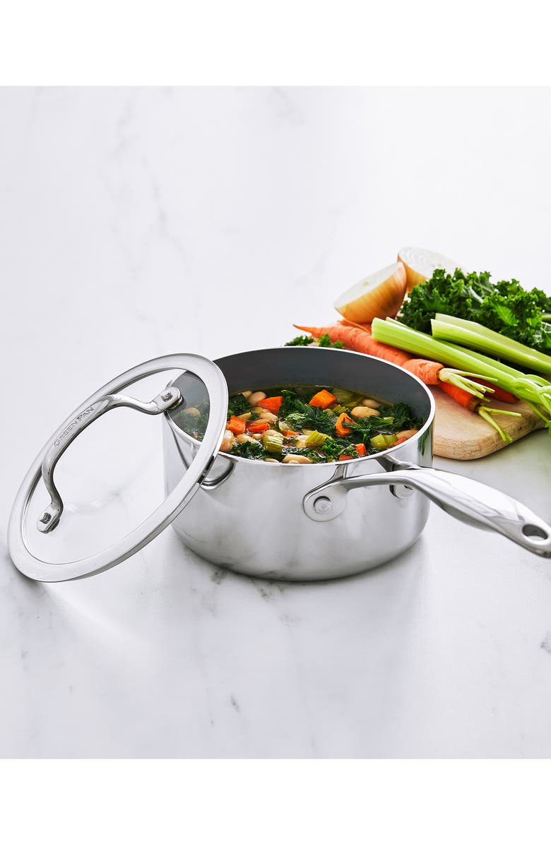 GreenPan Valencia Pro 1.5-Quart Stainless Steel Saucepan with Lid, Alternate, color, Stainless Steel