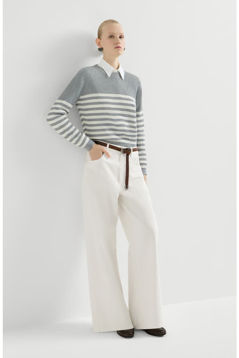Relaxed trousers with monili, Alternate, color, Panama