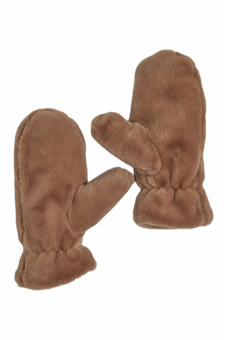 Faux Fur Mitten, Main, color, Taupe