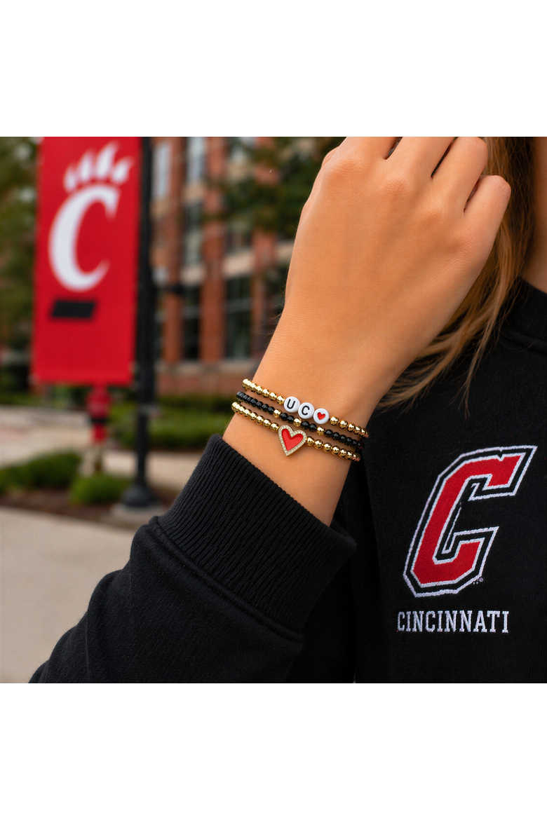 Cincinatti Love My College Bracelet Stack, Alternate, color, Yellow Gold