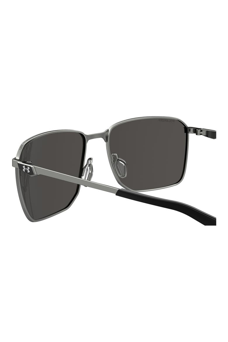 58mm Rectangular Sunglasses, Alternate, color, RUTHENIUM/ GREY POLAR