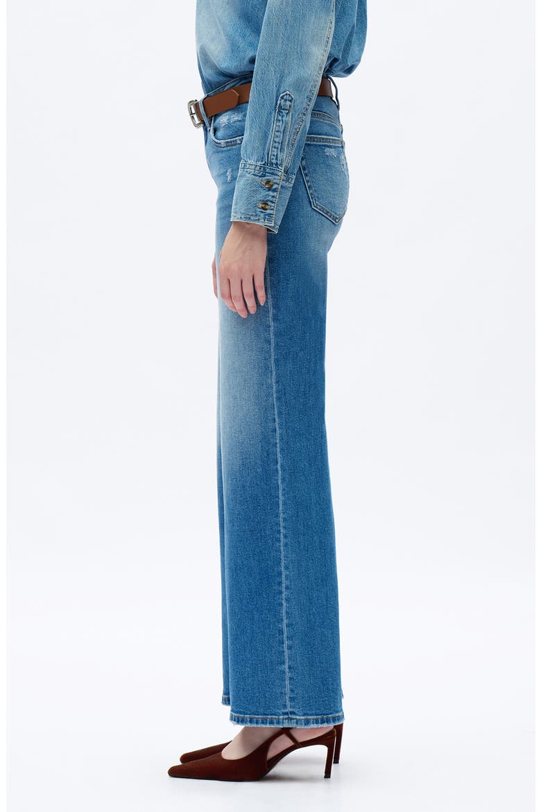 Low Rise Wide Leg Jeans, Alternate, color, MEDIUM BLUE