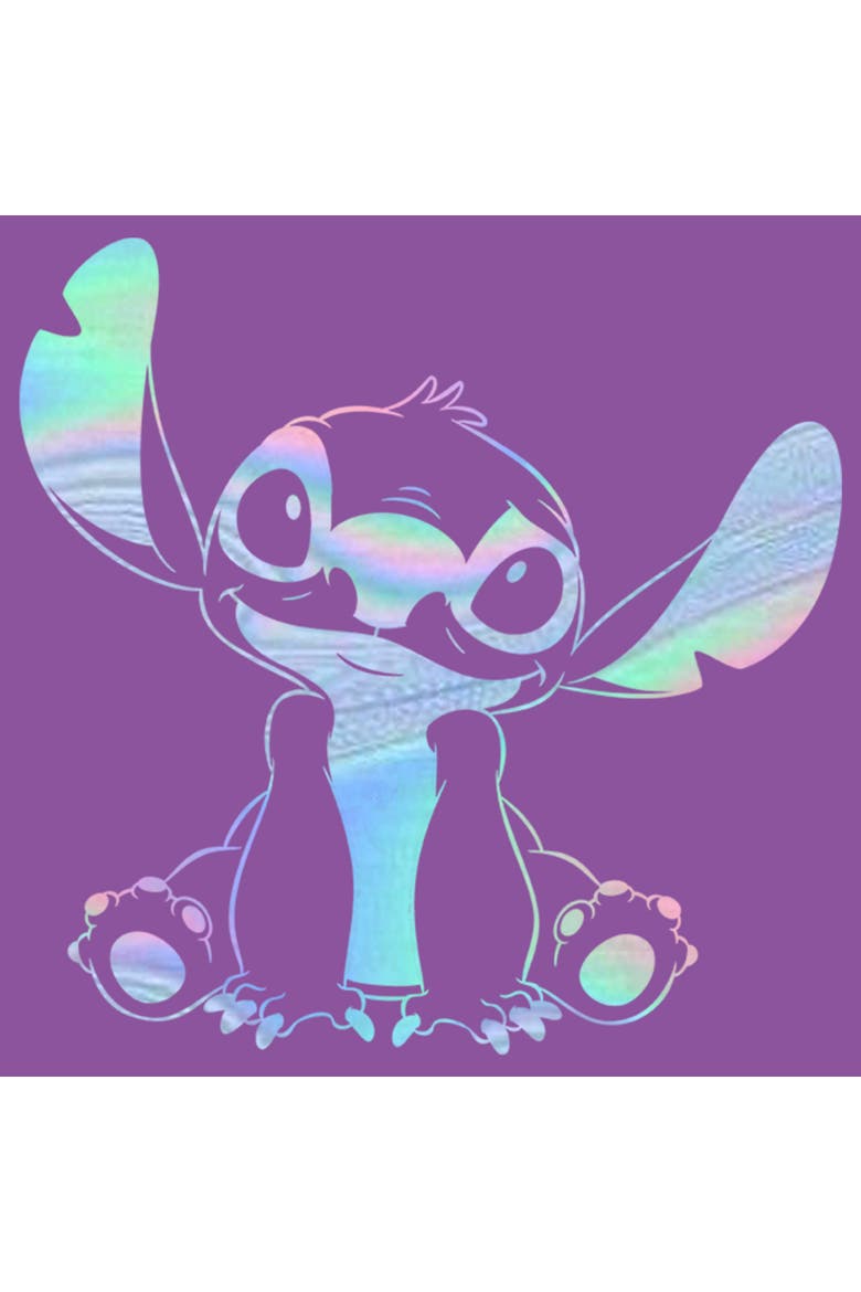 Girls' Colorful Stitch Graphic Tee, Alternate, color, Purple Berry