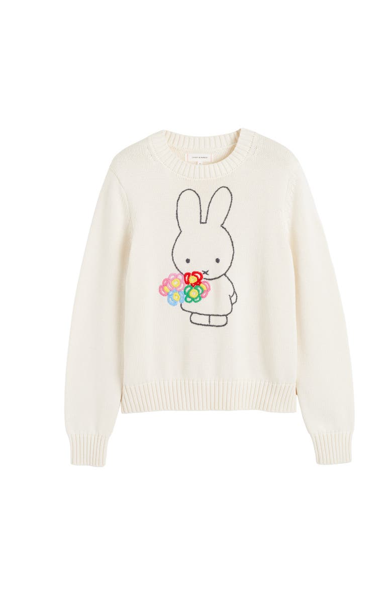 Chinti & Parker Hand-Embroidered Miffy Cotton Sweater, Alternate, color, 