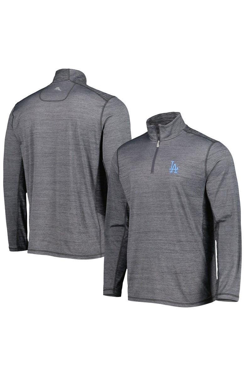Tommy Bahama Men's Tommy Bahama Gray Los Angeles Dodgers Delray IslandZone Half-Zip Top, Main, color, Gray