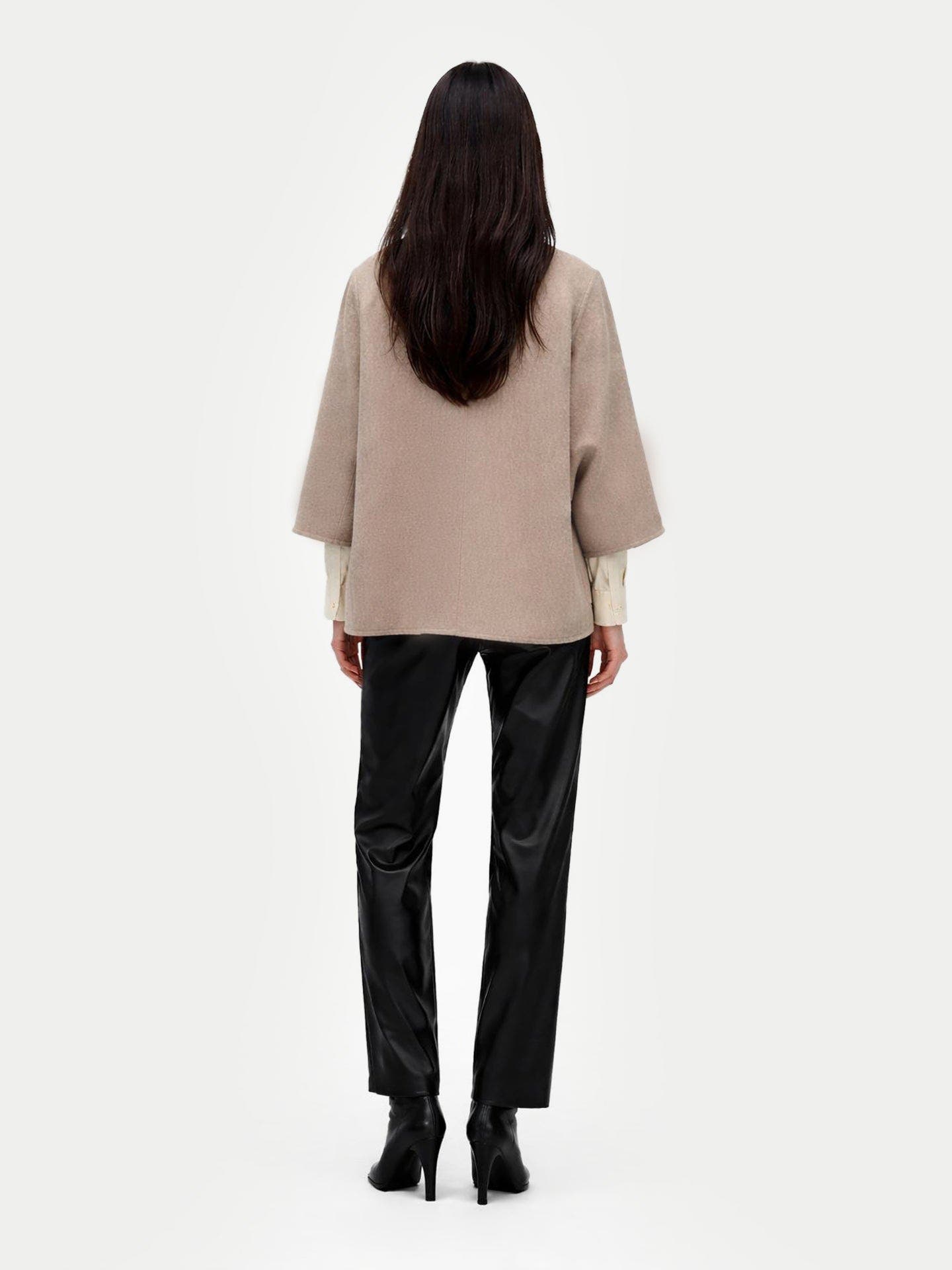 Patch Pocket Cashmere Poncho Jacket - image 2