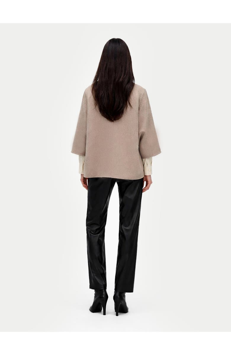 Gobi Cashmere Patch Pocket Cashmere Poncho Jacket, Alternate, color, Taupe