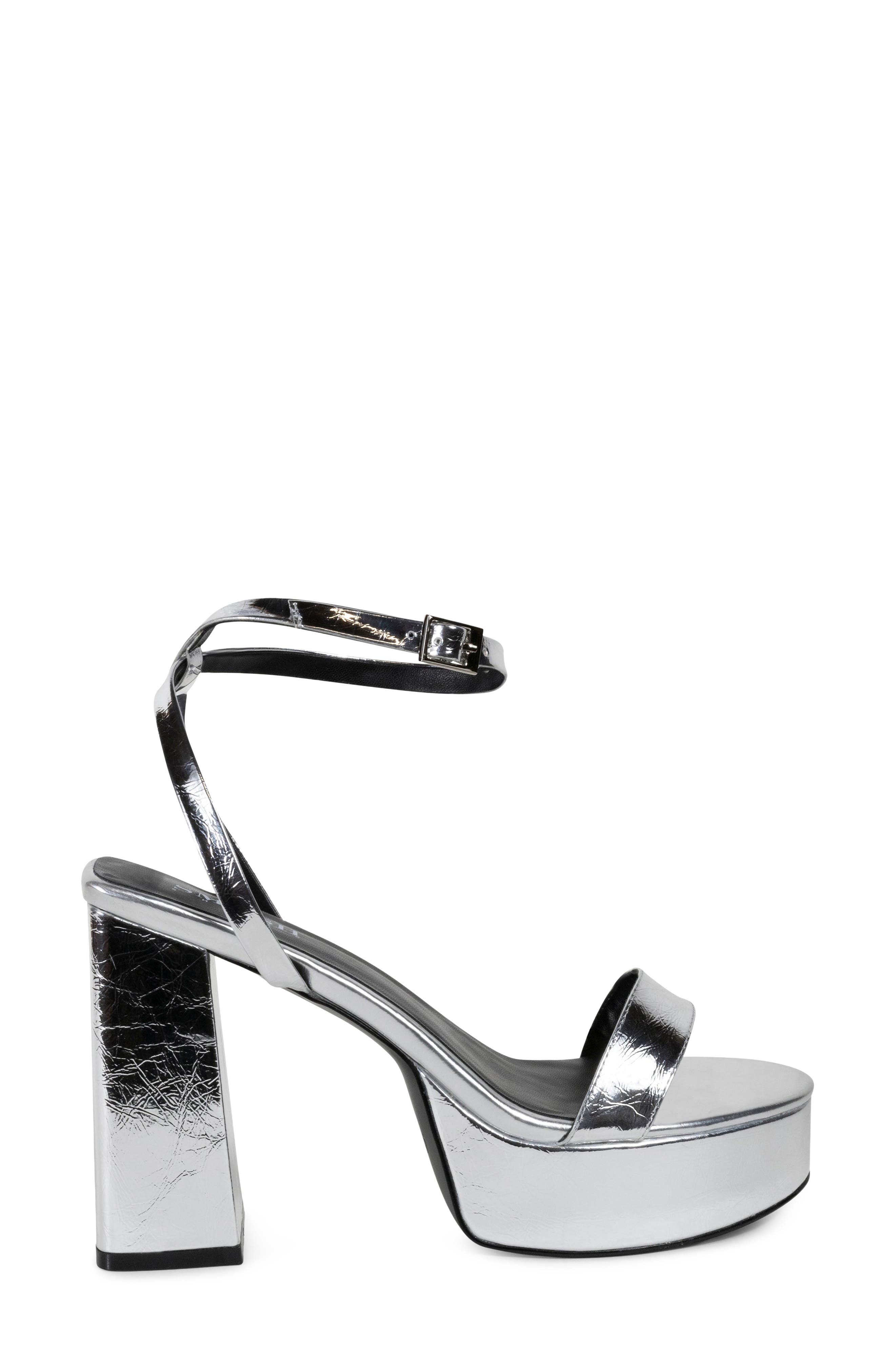 Isabella Faux Leather Platform Sandal, Alternate, color, SILVER