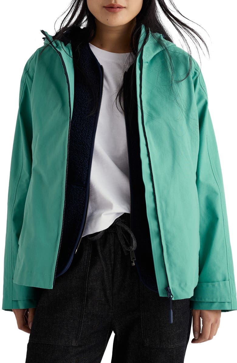 Seasalt Cornwall Waterway Hooded Waterproof Jacket, Main, color, Sage Leaf