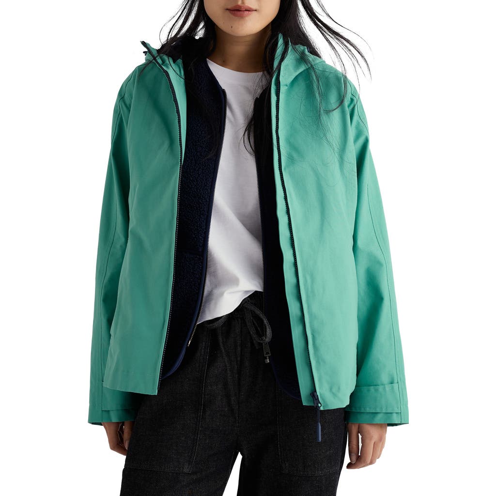 Seasalt Cornwall Waterway Hooded Waterproof Jacket In Green