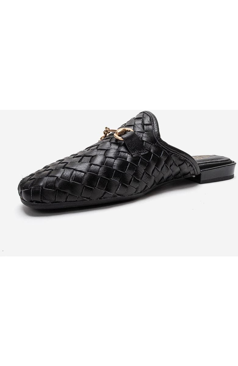 Forever & Always Shoes Senia Leather Woven Mule, Alternate, color, Black