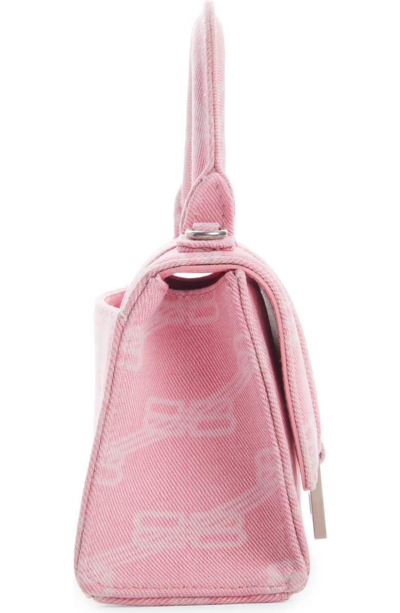 Balenciaga Extra Small Hourglass Monogram Denim Top Handle Bag, Alternate, color,